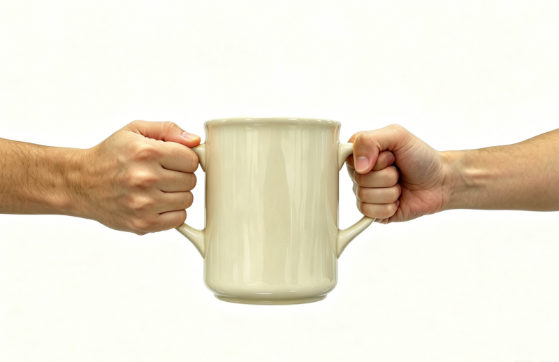 Ceramic Mug Durability Testing a machine testing the handle strength of a ceramic mug