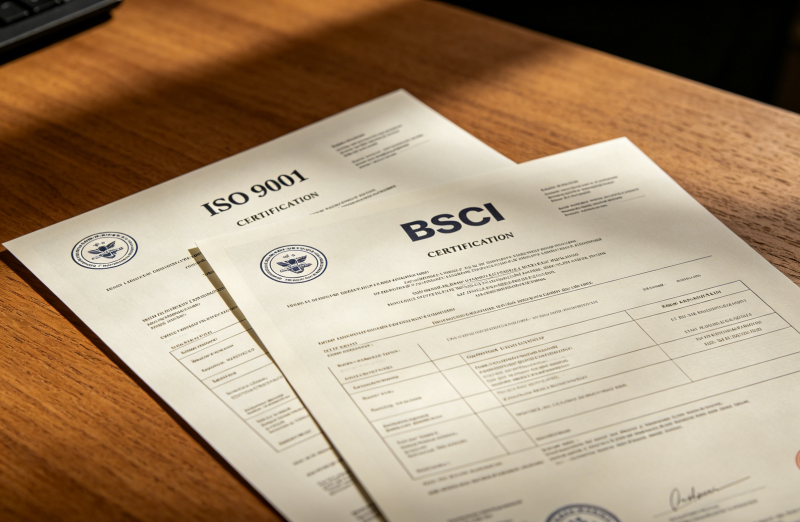 Ceramic Mug Safety Certifications official ISO 9001 and BSCI certification documents