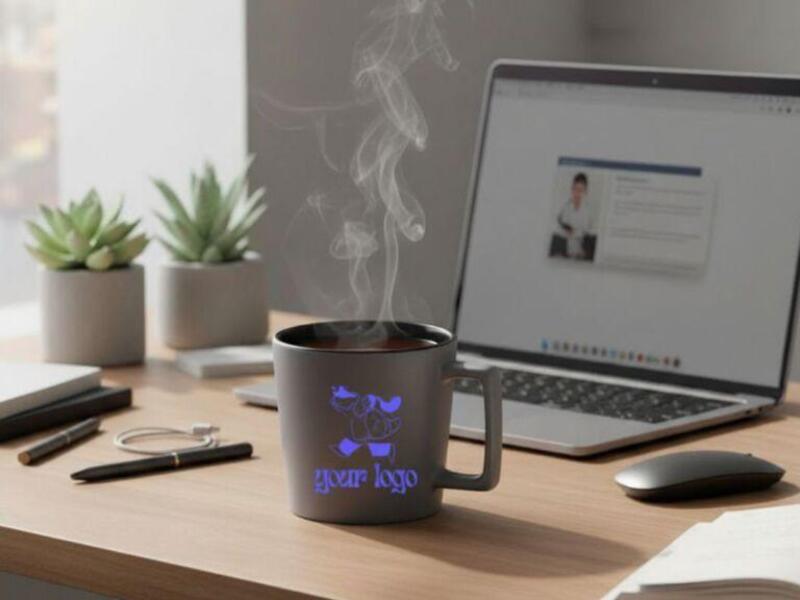Custom ceramic mug with company logo Custom ceramic mug with company logo for corporate branding