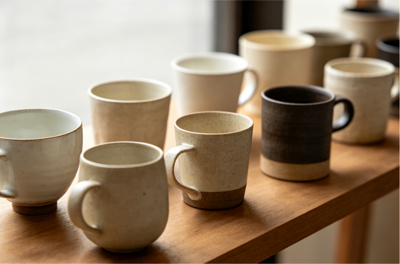 Ceramic Mug Specifications Different ceramic mug materials shapes and glaze finishes for custom manufacturing