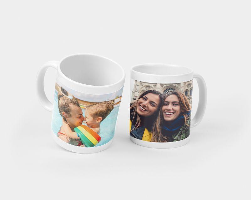 Dye-Sublimation Mug Printing A mug with a vibrant, full-color photograph printed on it