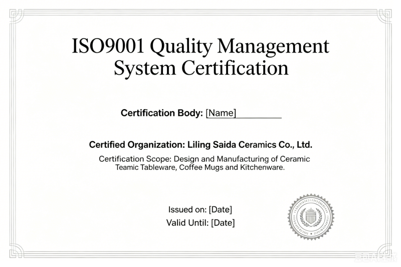 ISO9001 Certification A certificate for ISO9001 quality management
