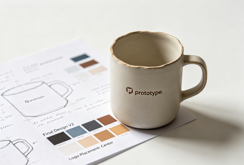 Pre-Production Mug Sample Pre-production sample approval process for custom ceramic mug manufacturing