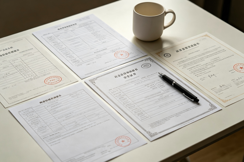 Product Safety Certification for Ceramic Mugs A close-up of an official product safety test report document