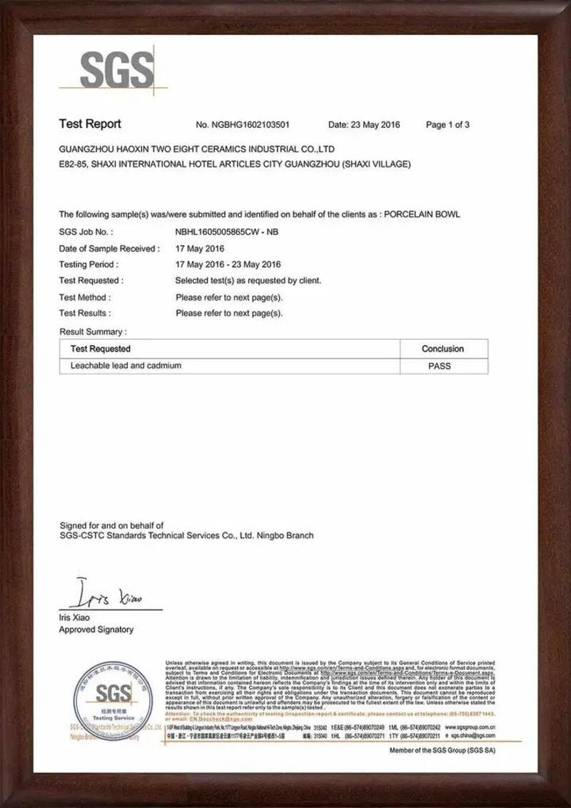 Third-party laboratory testing and certification for ceramic drinkware