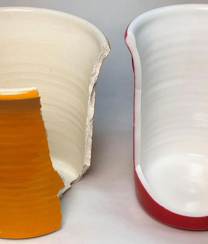 Illustration showing ceramic glaze acting as a protective barrier