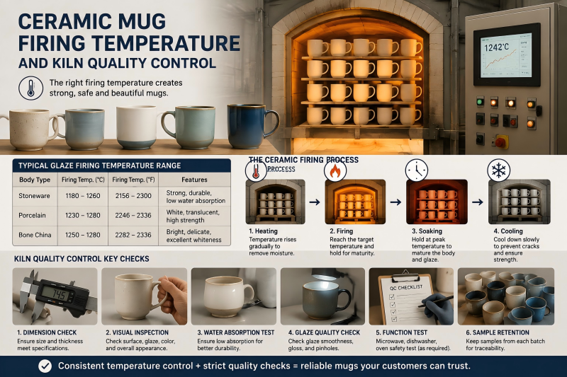 Ceramic mug firing temperature and kiln quality control ceramic mug firing temperature quality control in a production kiln