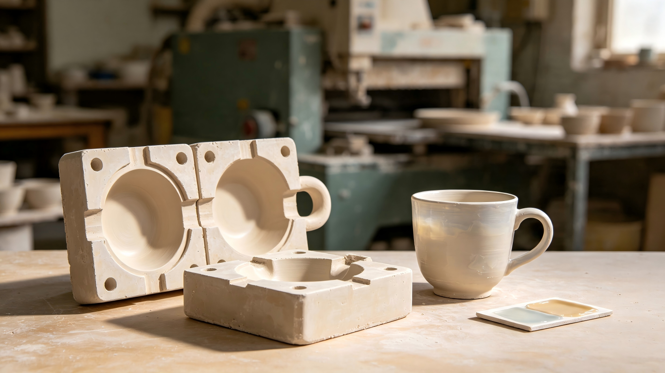 Custom Ceramic Mug Mold A custom mold for a ceramic mug, a key fixed cost for an OEM ceramic mug producer