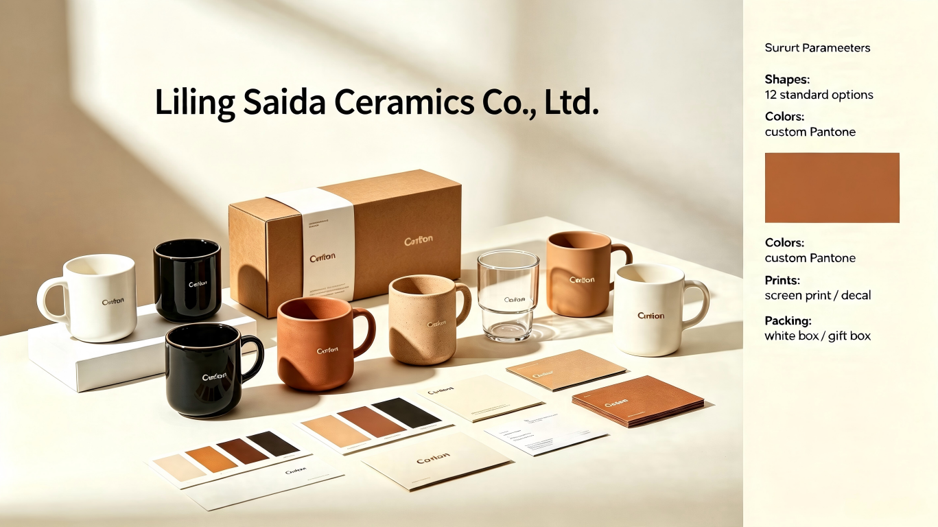 Custom Ceramic Mug Supplier Examples A collection of highly customized ceramic mugs with unique shapes and glazes, examples from a custom mug supplier