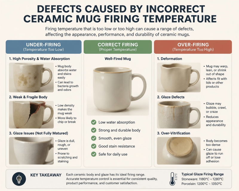 Defects caused by incorrect ceramic mug firing temperature ceramic mug firing temperature defects like pinholes warping crazing