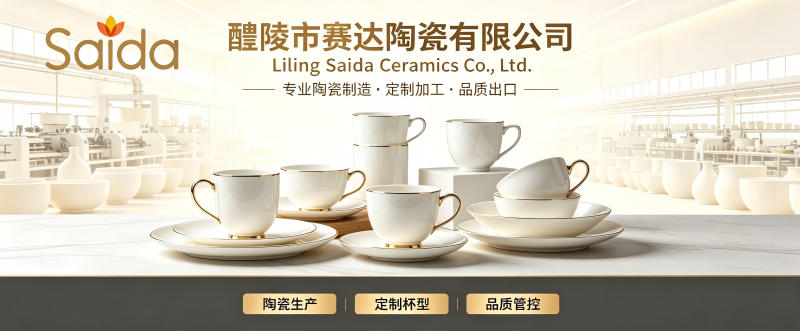A person on a laptop viewing a ceramic manufacturer's website with BSCI and ISO9001 certifications displayed