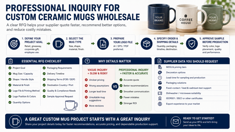 Professional Inquiry for Custom Ceramic Mugs Wholesale An example of a professional purchase order for custom ceramic mugs wholesale