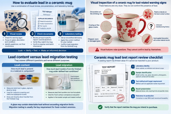 Ceramic mug lead test report review checklist reviewing a laboratory report for lead in ceramic mugs