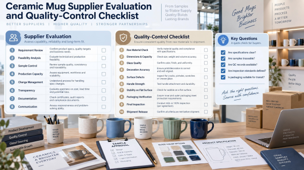 Ceramic mug supplier evaluation and quality-control checklist Evaluating manufacturers with Starbucks ceramic mugs production capabilities