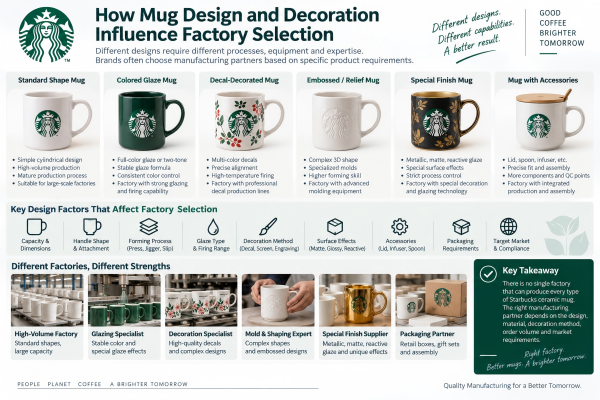 How mug design and decoration influence factory selection Different Starbucks ceramic mugs and ceramic production requirements