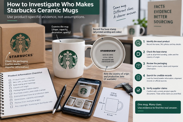 How to investigate who makes Starbucks ceramic mugs Starbucks ceramic mugs manufacturer verification process